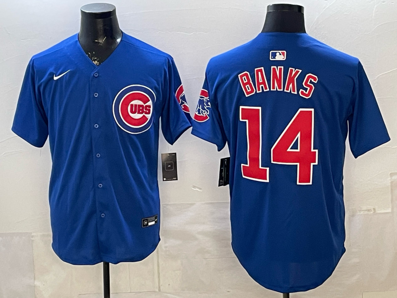 Men 2026 Chicago Cubs #14 Banks Blue Game Nike MLB Jersey 2603004